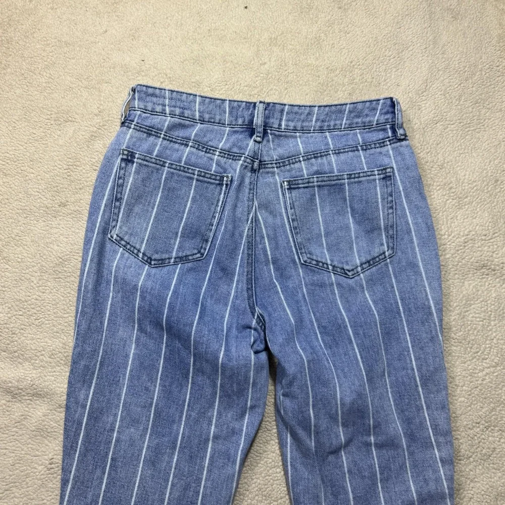 Pacsun Mom Jeans Womens 27 High Rise Pinstripe Relaxed‎ Fit Denim Pants